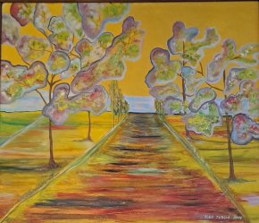 Alej, olej na plátně 60x70